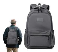 Eojpdji Mochila de día para mujer mochilas impermeables para mujer, gris | Mochila de día grande de tela Oxford para el trabajo, portátil, viajes, día a día