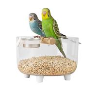Eojpdji Posadero para Aves | Soporte de Juego Portátil para Loros con Plato de Alimentación Desmontable de Acero Inoxidable - Zona de Baño para Aves para Cotorras Agapornis Periquitos y Canarios