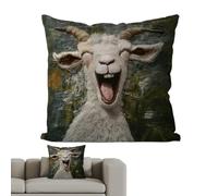 Eojpdji s de Cojines Decorativos | Suave de Animal 45x45 cm - de Cojín de Cabra Que Grita | para sofá, salón, hogar, Dormitorio, Granja, decoración Interior, Vacaciones