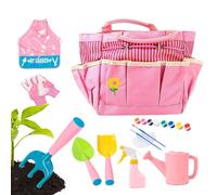 Eojpdji Set de Jardinería para Niños | Herramientas Ligeras y Ergonómicas para Exterior | Set de Jardín para Niñas con Útiles de Patio - para Pequeños Jardineros Familiares Hogar Guardería Escuela
