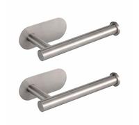Eolax Portarrollos de Papel Higiénico Autoadhesivo, Acero Inoxidable SUS304, Hace Falta Taladrar, Soporte para Papel Higiénico Montado en la Pared (Níquel Cepillado) Paquete de 2