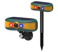 EONANT Alarma solar con sensor de movimiento para exteriores, 129 dB, sistema de alarma de doble altavoz, 13 tipos de sonido + fuerte parpadeo de luz, intruso rápido (2 unidades)