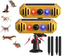 EONANT Alarma solar con sensor de movimiento para exteriores, activado por movimiento, 2 x 129 dB, 4 modos, 13 tonos y luz roja / azul estroboscópica, decir adiós a los intrusos