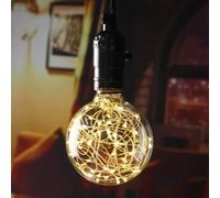EONANT Bombilla decorativa LED, vintage, G95, globo de hada, bombilla E27, base de 3 W, 300 lm, Edison Starlight, cadena decorativa, diseño industrial en espiral para casa, vacaciones, decoración