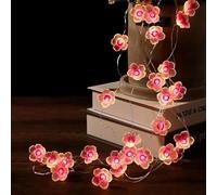 EONANT Guirnalda de luces LED de 10 pies y 30 LED con diseño de hadas en flor de cerezo, funciona con pilas, con mando a distancia, para dormitorio, para niñas, San Valentín, bodas, fiestas,