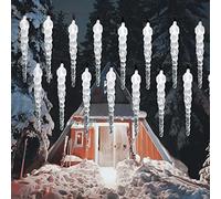 EONANT - Luces de carámbano solares, 30 LED. Luces de Navidad con forma de cono de hielo para exteriores, resistentes a la lluvia. Luces decorativas para jardín, césped, bodas, fiestas navideñas y uso