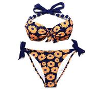 EONAR Bikini Mujer Push-Up con Aros - Sujetador Extraíble Acolchado, Tirantes Ajustables y Escote Acentuado - Trajes de Baño(L,JH)