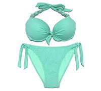 EONAR Bikini Mujer Push-Up con Aros - Sujetador Extraíble Acolchado, Tirantes Ajustables y Escote Acentuado - Trajes de Baño(M,Light Green)