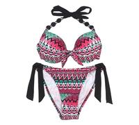 EONAR Bikini Mujer Push-Up con Aros - Sujetador Extraíble Acolchado, Tirantes Ajustables y Escote Acentuado - Trajes de Baño(S,MB)