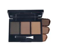 EONFAVE Cejas de color marrón, polvo de cejas mate, 3 colores en polvo, polvo para cejas con cepillo, resistente al agua, multiusos, polvo fino, resultado inmediato, natural