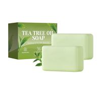 EONFAVE Jabón de aceite de árbol de té, 2 piezas de jabón de aceite de árbol de té, hidratante, para uso diario y limpieza suave, alisador