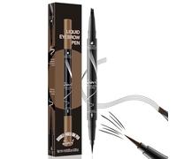 EONFAVE Lápiz de cejas de doble extremo, resistente al agua, microblading, lápiz de cejas, dibujo de pelo, lápiz líquido con 4 puntas de horquilla y delineador de ojos, para secado rápido, duradero