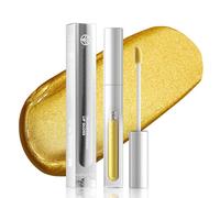 EONFAVE Pintalabios dorado, brillo de labios con purpurina, lápiz labial dorado brillante para mujeres y niñas, de larga duración, resistente al agua, brillante, no pegajoso, brillo holográfico