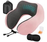 Eono Almohada de Viaje para Cuello, Almohada Cervical para Avión y Coche, Almohada Cuello Viscoelastica de Espuma Memoria, Cojin de Viaje Cuello, con Máscara de Ojos, Tapones y Bolsa