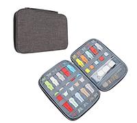Eono Bolsa de Organizador de Correa de Reloj, Expandible Correa de Reloj de Organizador Nylon Caja de Caber 15 Bandas para Correa de Smartwatch para Cable, Alfiler, Gris
