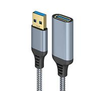 Eono Cable Alargador USB 3.0, 5m Cable Extension USB Tipo A Macho a A Hembra Alta Velocidad 5 Gbps Compatible con Impresora, Cámara, Teclado, Hub, Pendrive, Disco Externo, Gris