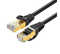 Eono Cable de Red Cat 7, Cable Ethernet Network LAN 10Gigabit 600MHz SFTP con Conector RJ45 Oro LAN Compatible con PS5, Xbox, PC, TV, Router, Switch, Cat 6 (Black, 5M/16FT)