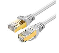 Eono Cable de Red Cat 7, Cable Ethernet Network LAN 10Gigabit 600MHz SFTP con Conector RJ45 Oro LAN Compatible con PS5, Xbox, PC, TV, Router, Switch, Cat 6 (White, 5M/16FT)