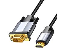 Eono Cable HDMI a VGA, 1m HDMI y VGA 1080P Chapado en Oro Adaptador Convertidor de Vídeo Analógico para Ordenador, PC, Monitor, HDTV, Laptop, Proyector