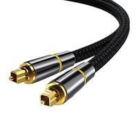 Eono Cable Óptico de Audio Digital Toslink, 3m Cable de Fibra Óptica Trenzada de Nylon S/PDIF Compatible con Barra de Sonido, TV, PS4, Xbox, Home Theater y más