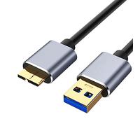 Eono Cable USB Micro B para Disco Duro Externo, 2m 5Gbps Tipo A a Micro B Macho Cable de Sincronización Compatible con Galaxy S5, Toshiba Canvio, WD, Seagate