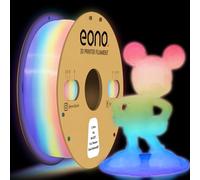 EONO Filamento luminoso PLA Glow in the Dark 1 kg (2,2 lb) para impresora 3D, brillante blanco arcoíris