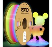 Eono Filamento PLA Arcoíris Brillante Filamento para Impresora 3D 1kg (0,99 kg) Filamento PLA Brillante para Impresora 3D, Arcoíris Brillante