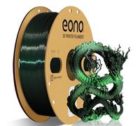 Eono Filamento PLA Gradiente Bicolor Negro-Verde 1.75mm, Seda Satinada Dual, Bobina de 1kg +/- 0,03 mm (2.2lbs), Multicolor