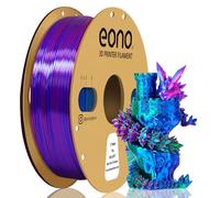 EONO Filamento sedoso de múltiples colores PLA, filamento PLA tricolor de 1,75 mm 1kg (2,2 lbs) para impresoras 3D, coextrusión, filamento PLA tricolor de múltiples colores, PLA sedoso, rojo/azul