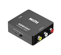 Eono HDMI a RCA Convertidor, 1080P HDMI to AV 3RCA CVBs Adaptador de Audio y Video Compuesto Que Admite PAL/NTSC Compatible con PC Laptop Xbox PS5 PS4 TV STB VHS DVD, Negro