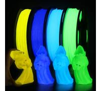 EONO Juego de filamentos de TPU con impresión 3D que brilla en la oscuridad, 4 × 250 g, luz nocturna flexible TPU 95A, activa UV y resistente a los golpes, para impresión 3D FDM, colores: azul, verde