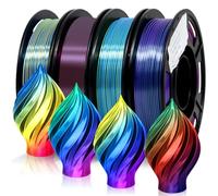 Eono Triple Color Filament Coextrusion PLA Filament 1.75mm for 3D Printer & 3D Pen, Multicolor Like Rainbow PLA, 2.2lbs (1kg).250g*4 Sample Pack.…