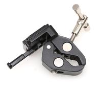 Eonvic Abrazadera de cangrejo + montaje en V universal de liberación rápida hebilla placa tubo redondo para cámara DSLR fuente de alimentación de batería