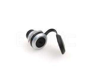 Eonvic Acoplador de montaje en panel USB tipo C 3.1, conector USB fijo hembra a hembra, sello antiaflojamiento, cubierta a prueba de polvo para salpicadero (USB tipo C redondo, plateado, 1 unidad)