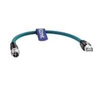 Eonvic Cable blindado Ethernet Cat 7e M12 tipo X 8 posiciones a RJ45 impermeable red industrial cable de alta flexibilidad para cámara Cognex 30 cm