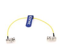 Eonvic Cable coaxial de video multicolor 12G HD-SDI BNC a BNC macho, 75 ohm, cable coaxial de vídeo RF flexible y delgado para monitor de video (amarillo RA a RA, 30 cm)
