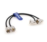 Eonvic Cable coaxial UHF macho a macho PL-259 digital de baja pérdida de 50 ohmios RG58 para radio HAM y CB, analizador de antena, carga simulada, medidor SWR (ángulo recto, 30 cm, 2 piezas)