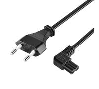 Eonvic - Cable de alimentación (250 V, 2,5 A, ángulo recto, C7, 250 V, 2,5 A, tipo C CEE 7/16 a C7, para ordenador portátil DELL Samsung, monitor, LG Philips, TV, pequeños dispositivos