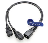 Eonvic Cable de alimentación IEC 320 C14 a 2 x C13, enchufe macho C14 a 2 cables de alimentación C13 IEC-320 tipo Y cable adaptador divisor de 250 V 10 A 60 cm
