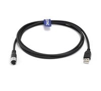Eonvic Cable de conexión de datos industrial M12 de 5 pines A hembra a USB 2.0 macho, de alta flexibilidad, blindado, IP67, impermeable, 2 m