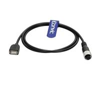 Eonvic Cable de datos industrial M12 de 5 pines hembra a USB 2.0 hembra, 480 Mbps, blindado de alta velocidad, IP67, impermeable, para equipos/dispositivos de automatización, 1 m