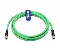 Eonvic Cable de datos industrial M8 de 4 pines A macho a macho Cat5e Gigabit Ethernet Shield High Flex para sensores Beckhoff ZK1090-3191 de 10 m