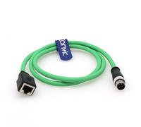Eonvic Cable de extensión Ethernet industrial M12 de 4 pines macho D-Code a RJ45 hembra Gigabit de alta flexibilidad Cat6 blindado, 4 pines macho M12 a RJ45 hembra 2 m