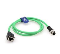 Eonvic Cable de extensión Ethernet industrial M12 de 4 pines macho D-Code a RJ45 hembra Gigabit de alta flexibilidad Cat6 blindado, 4 pines macho M12 a RJ45 hembra 1 m