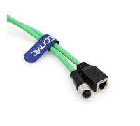 Eonvic Cable de extensión industrial Ethernet Cat6 M12 de 4 pines hembra D-Code a RJ45 hembra Gigabit de alta flexibilidad blindado 30 cm