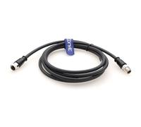 Eonvic Cable Ethernet industrial M12 de 8 pines X-Code macho a hembra, Cat5e, alta flexibilidad, impermeable, cable de red Gigabit Ethernet industrial para cámara industrial Congex (negro, 25 m)