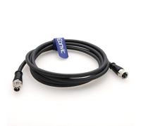 Eonvic Cable Ethernet industrial M12 de 8 pines X-Code macho a hembra, Cat5e, alta flexibilidad, impermeable, cable de red Gigabit Ethernet industrial para cámara industrial Congex (negro, 50 m)