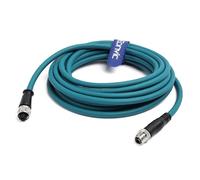 Eonvic Cable Ethernet M12 de 8 posiciones macho a hembra, código X, Cat7e, alta flexibilidad, impermeable, cable de redes Gigabit Ethernet industrial para cámara industrial Congex (azul, 40 m)