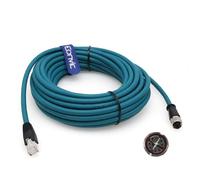 Eonvic Cable Ethernet M12 X Code 8 pines hembra a RJ45 Cat-7e de alta flexibilidad para cámara industrial Cognex (10 m)