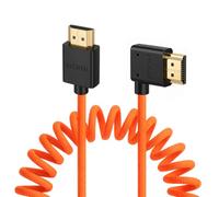 Eonvic Cable HDMI 8K 2.1 4K a 120Hz para Sony FX3 Canon Mark II C300 BMPCC 4K 6K Z CAM E2 Cámara 8K/4K televisores Atomos Ninja V SmallHD Monitores de alta velocidad naranja trenzado ángulo izquierdo